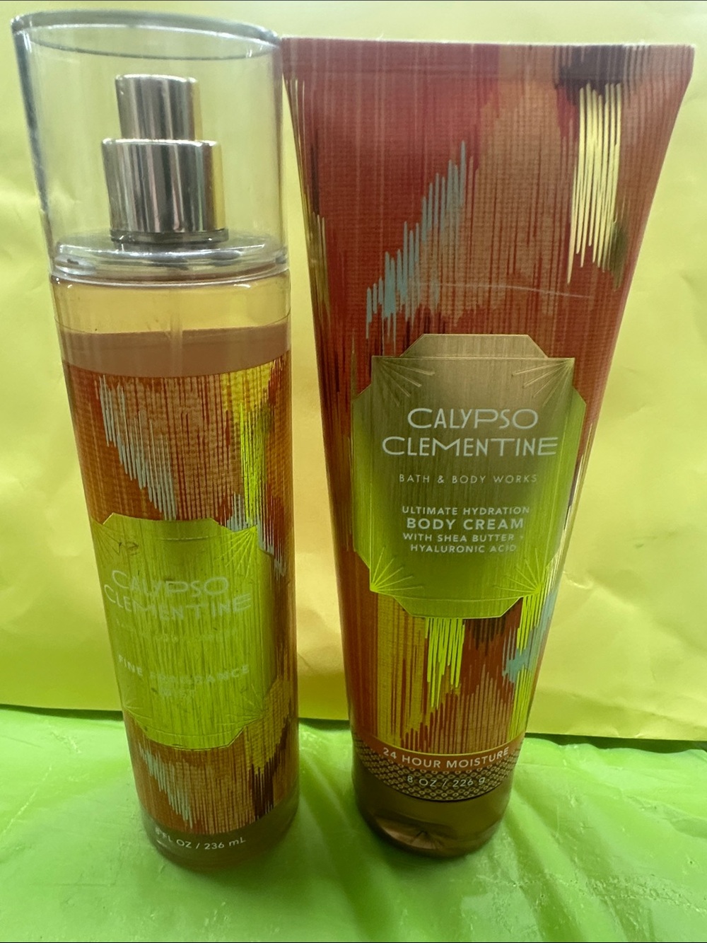 Bath & Body Works Calypso Clementine Fragrance Mist & Body Cream - Orange, Green